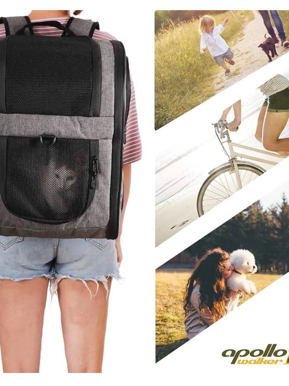 Apollo Walker Pet Carrier Backpack for Large/Small Cats and Dogs, Puppies